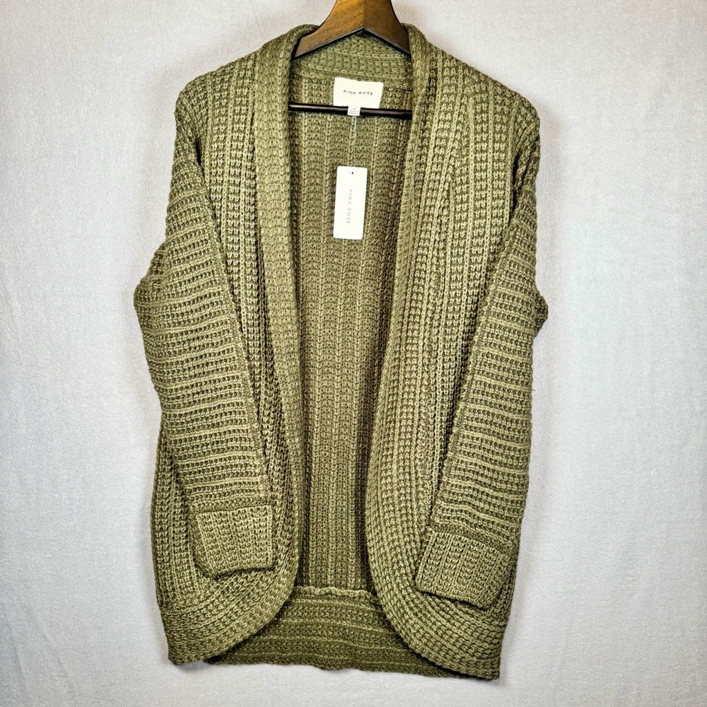 Pink Rose Olive Knit Cardigan - NWT - Size M